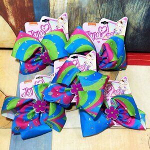 NEW JOJO SIWA NICKELODEON FLOWER HAIR BOWS SPARKLY NEW IN PACK (5) BOWS INCLUDED